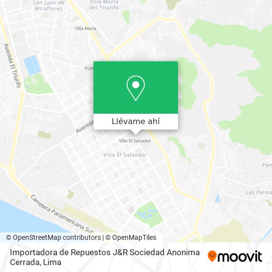 Mapa de Importadora de Repuestos J&R Sociedad Anonima Cerrada