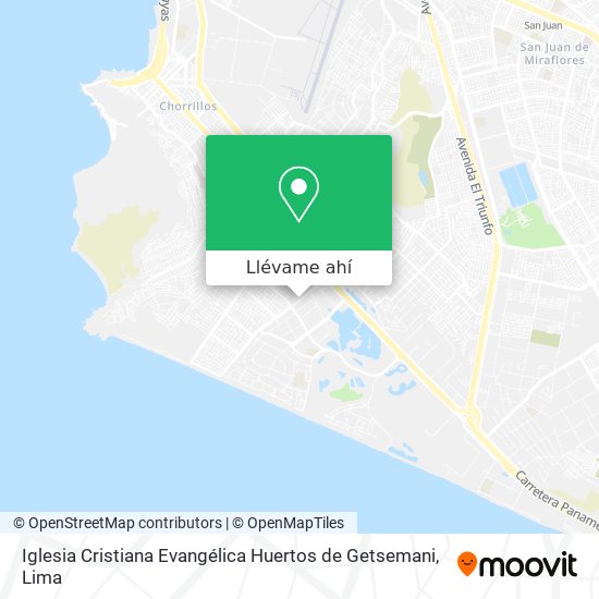 Mapa de Iglesia Cristiana Evangélica Huertos de Getsemani