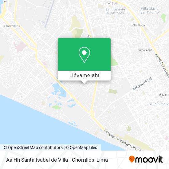 Mapa de Aa.Hh Santa Isabel de Villa - Chorrillos