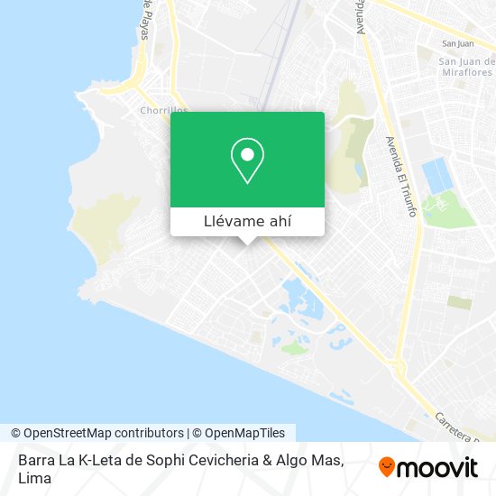 Mapa de Barra La K-Leta de Sophi Cevicheria & Algo Mas