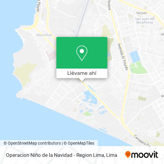 Mapa de Operacion Niño de la Navidad - Region Lima