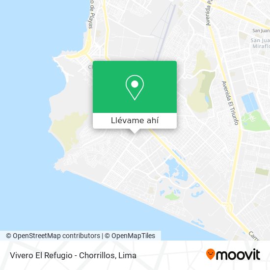 Mapa de Vivero El Refugio - Chorrillos