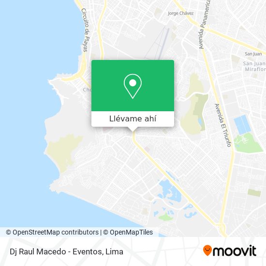 Mapa de Dj Raul Macedo - Eventos