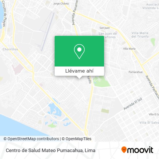 Mapa de Centro de Salud Mateo Pumacahua