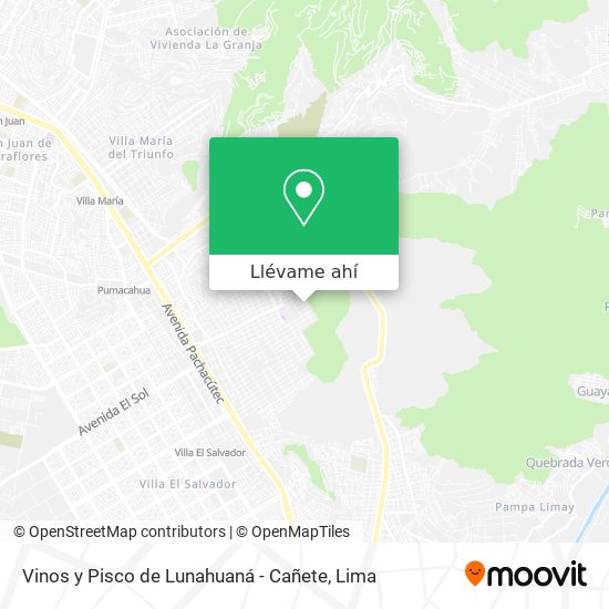 Mapa de Vinos y Pisco de Lunahuaná - Cañete