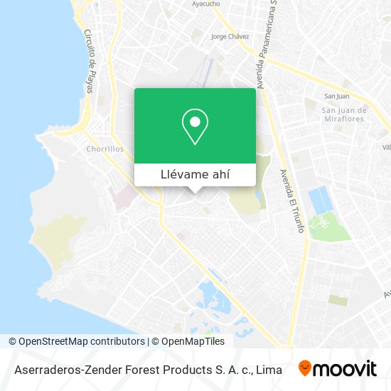 Mapa de Aserraderos-Zender Forest Products S. A. c.