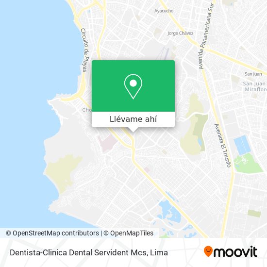 Mapa de Dentista-Clinica Dental Servident Mcs