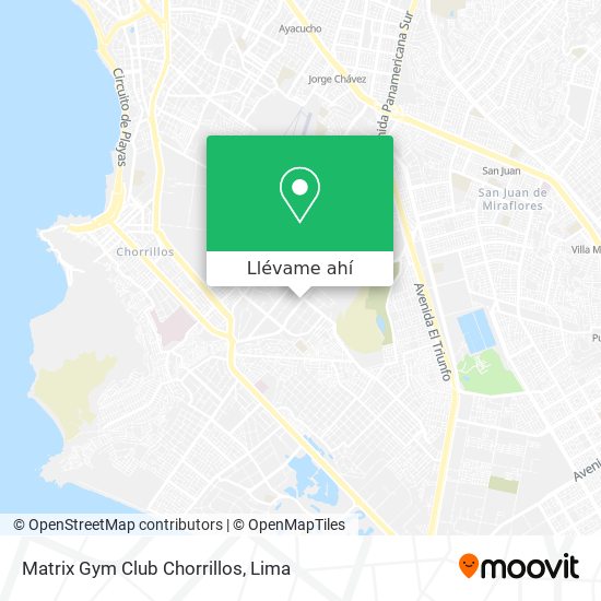 Mapa de Matrix Gym Club Chorrillos