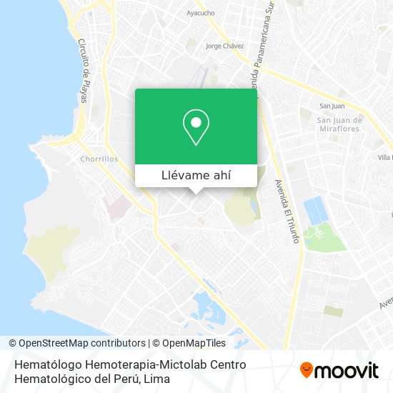 Mapa de Hematólogo Hemoterapia-Mictolab Centro Hematológico del Perú