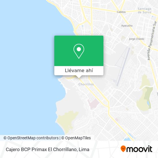 Mapa de Cajero BCP Primax El Chorrillano