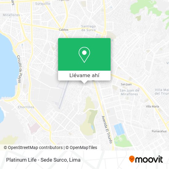 Mapa de Platinum Life - Sede Surco
