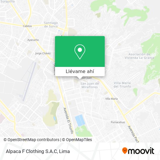 Mapa de Alpaca F Clothing S.A.C