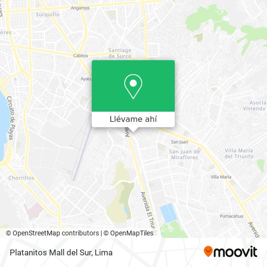 Mapa de Platanitos Mall del Sur