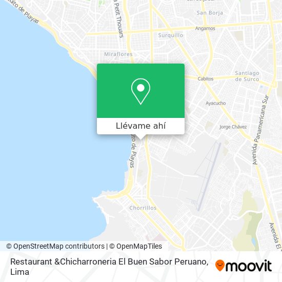 Mapa de Restaurant &Chicharroneria El Buen Sabor Peruano