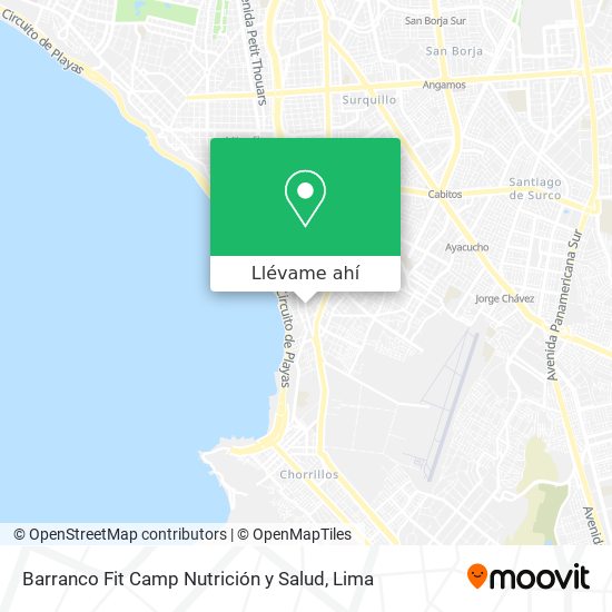 Mapa de Barranco Fit Camp Nutrición y Salud