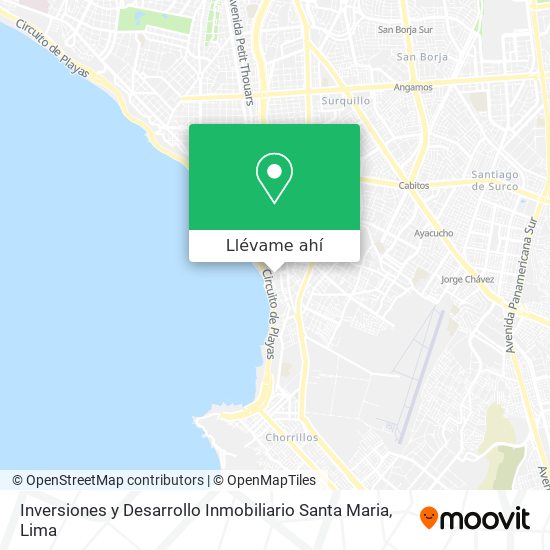 Mapa de Inversiones y Desarrollo Inmobiliario Santa Maria