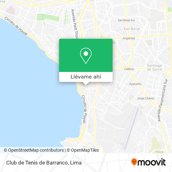 Mapa de Club de Tenis de Barranco