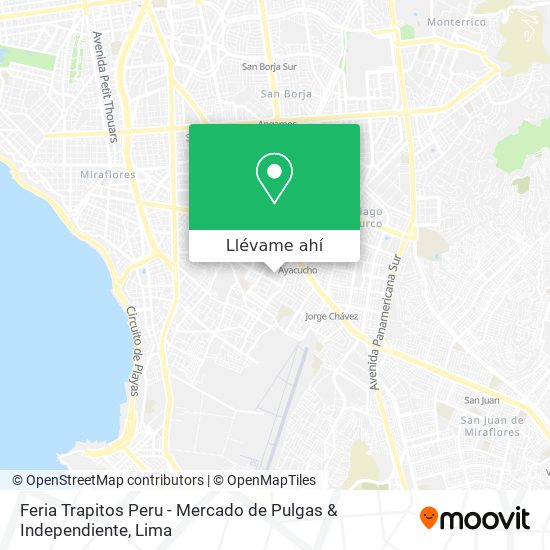 Mapa de Feria Trapitos Peru - Mercado de Pulgas & Independiente
