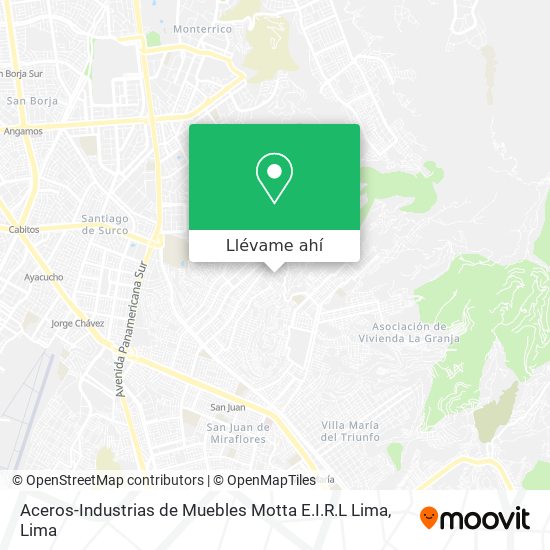 Mapa de Aceros-Industrias de Muebles Motta E.I.R.L Lima