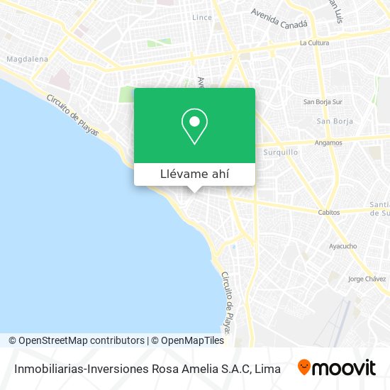 Mapa de Inmobiliarias-Inversiones Rosa Amelia S.A.C