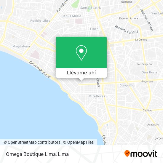 Mapa de Omega Boutique Lima