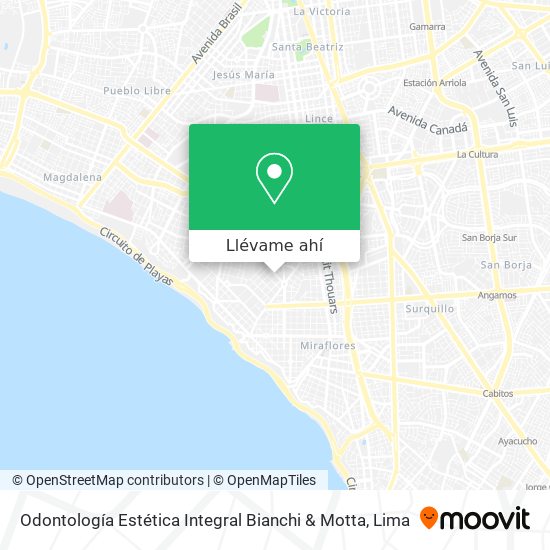 Mapa de Odontología Estética Integral Bianchi & Motta