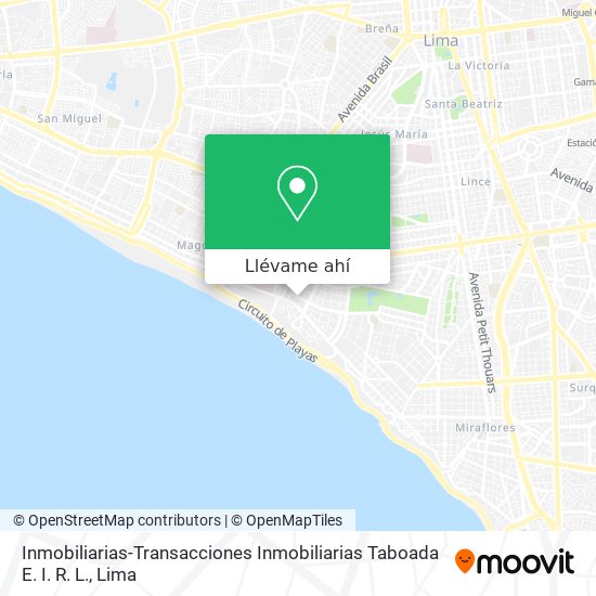 Mapa de Inmobiliarias-Transacciones Inmobiliarias Taboada E. I. R. L.