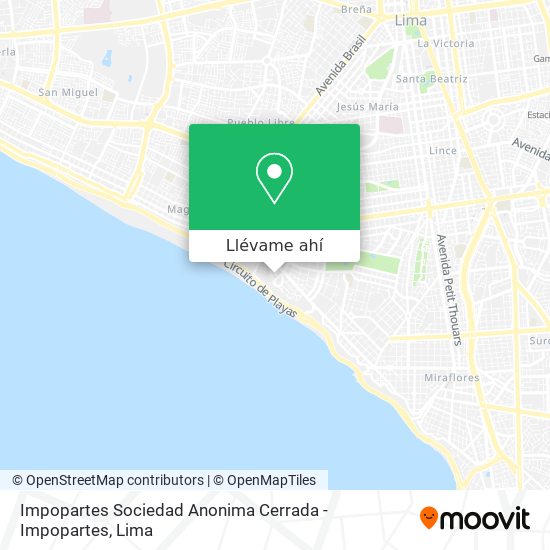 Mapa de Impopartes Sociedad Anonima Cerrada - Impopartes