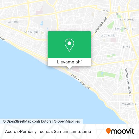 Mapa de Aceros-Pernos y Tuercas Sumarin Lima