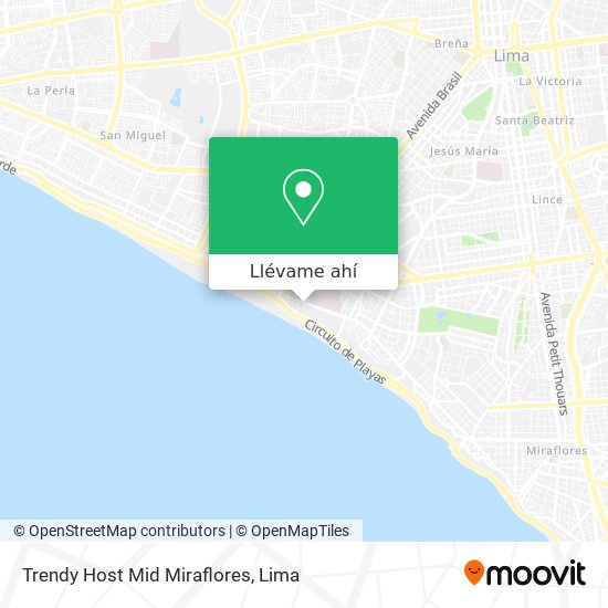 Mapa de Trendy Host Mid Miraflores