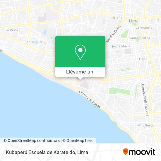 Mapa de Kubaperú Escuela de Karate do