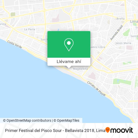 Mapa de Primer Festival del Pisco Sour - Bellavista 2018