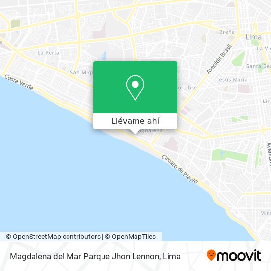 Mapa de Magdalena del Mar Parque Jhon Lennon