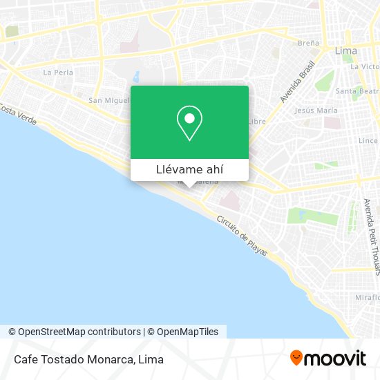Mapa de Cafe Tostado Monarca