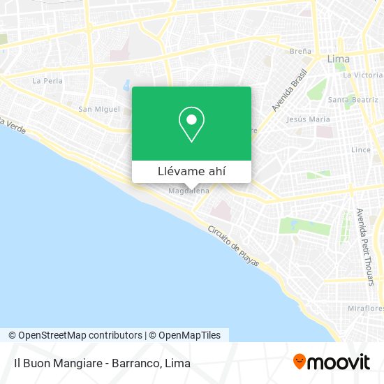Mapa de Il Buon Mangiare - Barranco