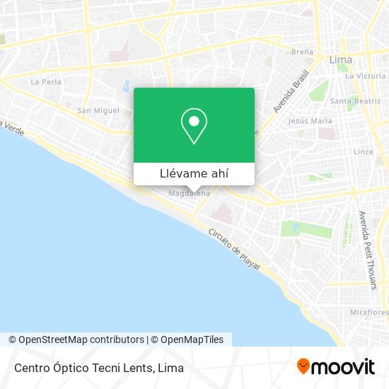 Mapa de Centro Óptico Tecni Lents