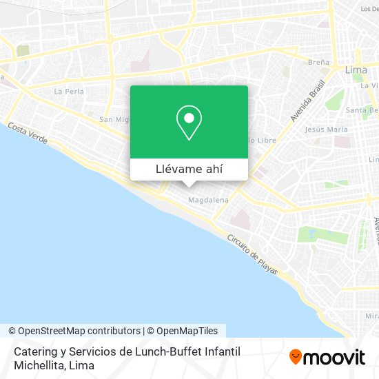 Mapa de Catering y Servicios de Lunch-Buffet Infantil Michellita