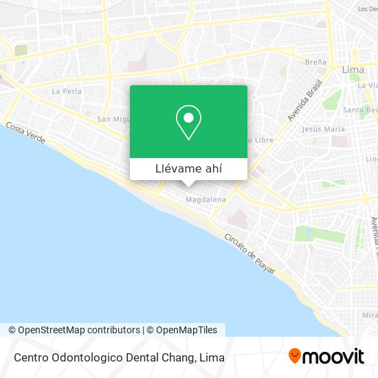 Mapa de Centro Odontologico Dental Chang