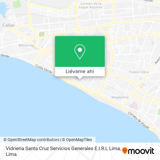 Mapa de Vidrieria Santa Cruz Servicios Generales E.I.R.L Lima