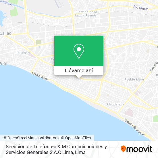 Mapa de Servicios de Telefono-a & M Comunicaciones y Servicios Generales S.A.C Lima