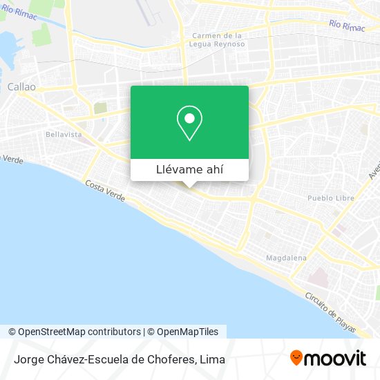 Mapa de Jorge Chávez-Escuela de Choferes