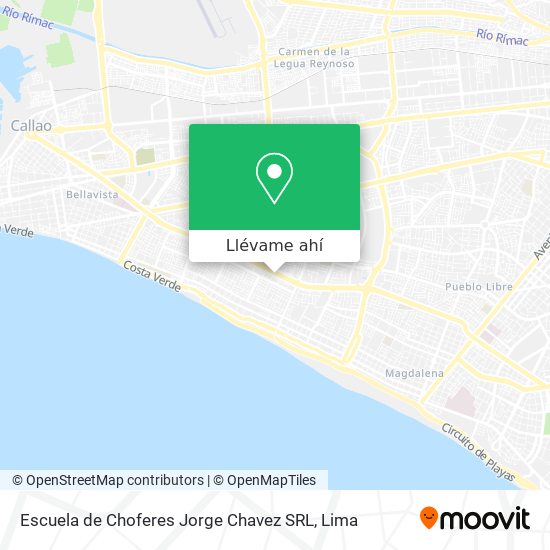 Mapa de Escuela de Choferes Jorge Chavez SRL