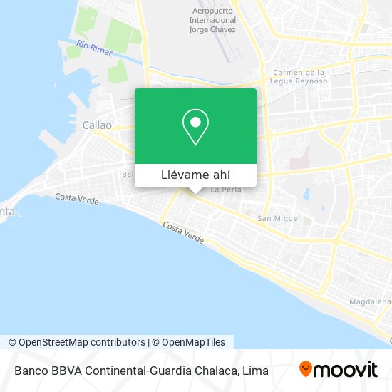 Mapa de Banco BBVA Continental-Guardia Chalaca