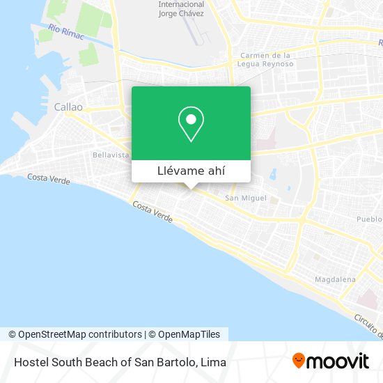 Mapa de Hostel South Beach of San Bartolo