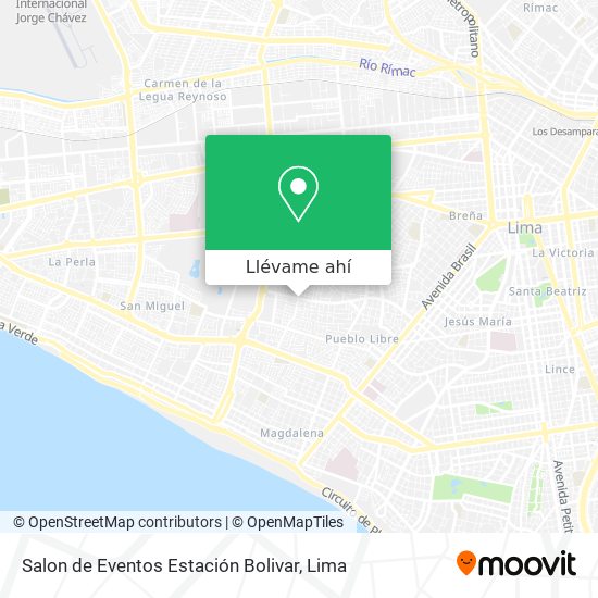 Mapa de Salon de Eventos Estación Bolivar