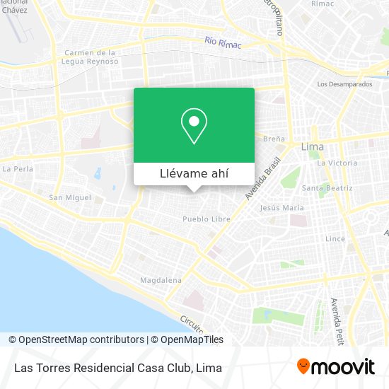 Mapa de Las Torres Residencial Casa Club