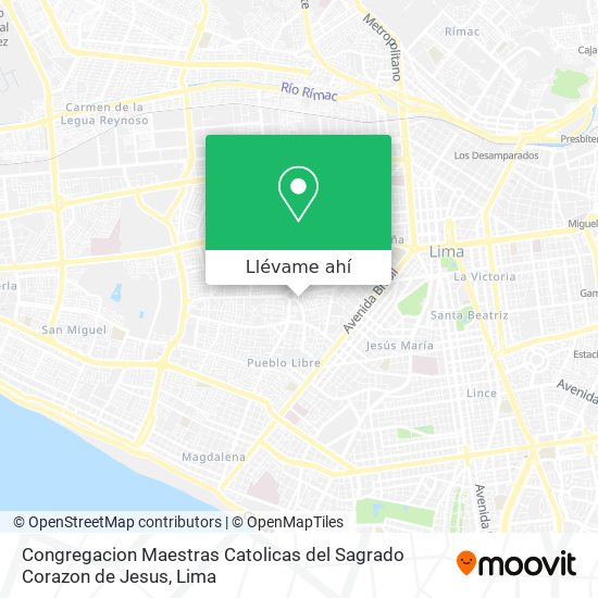 Mapa de Congregacion Maestras Catolicas del Sagrado Corazon de Jesus