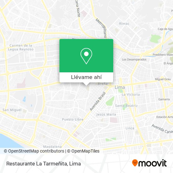 Mapa de Restaurante La Tarmeñita