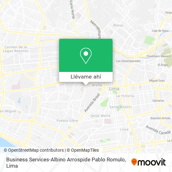 Mapa de Business Services-Albino Arrospide Pablo Romulo