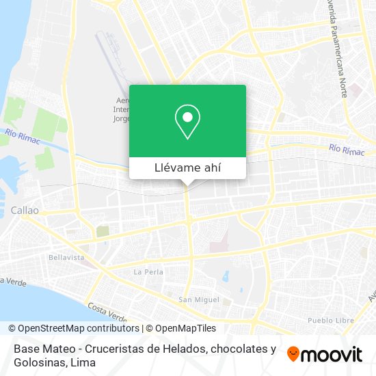 Mapa de Base Mateo - Cruceristas de Helados, chocolates y Golosinas